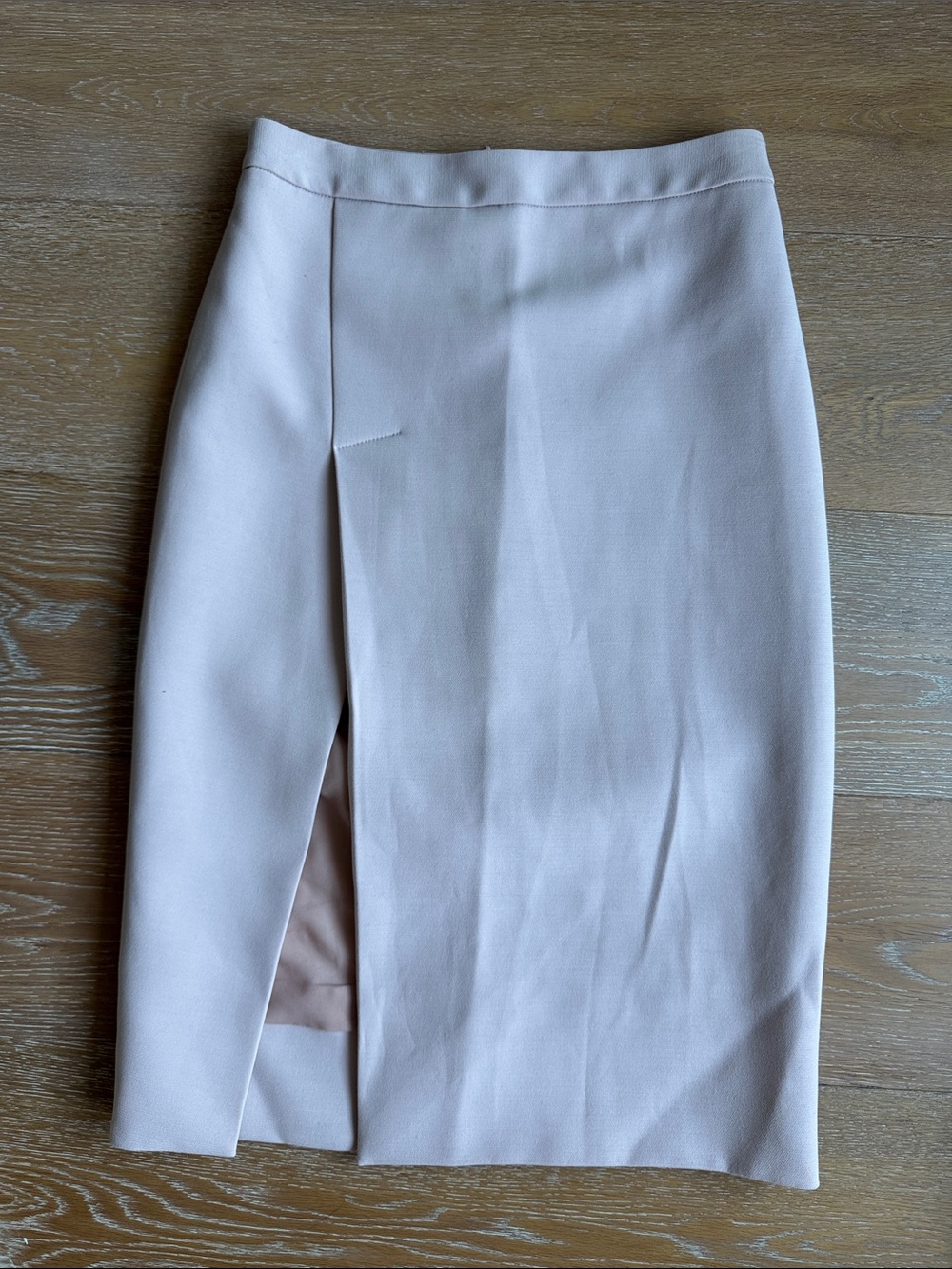 BCBGMaxAzria Light Pink Midi Pencil Skirt with Front Slit